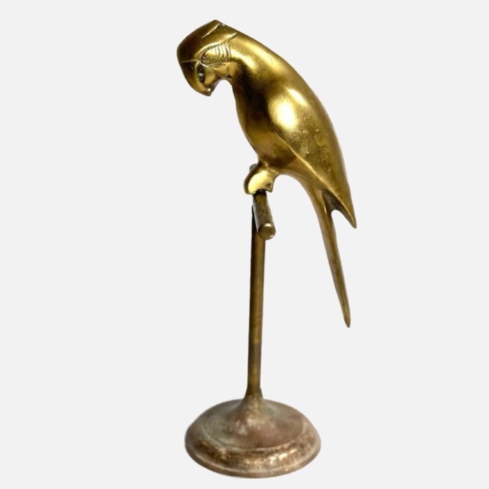 Vintage Brass Parrot, Mid Century Modern
